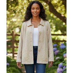 J. Jill Women's Textured Blazer Jacket Button Front Stretch Old Money Size 2X?